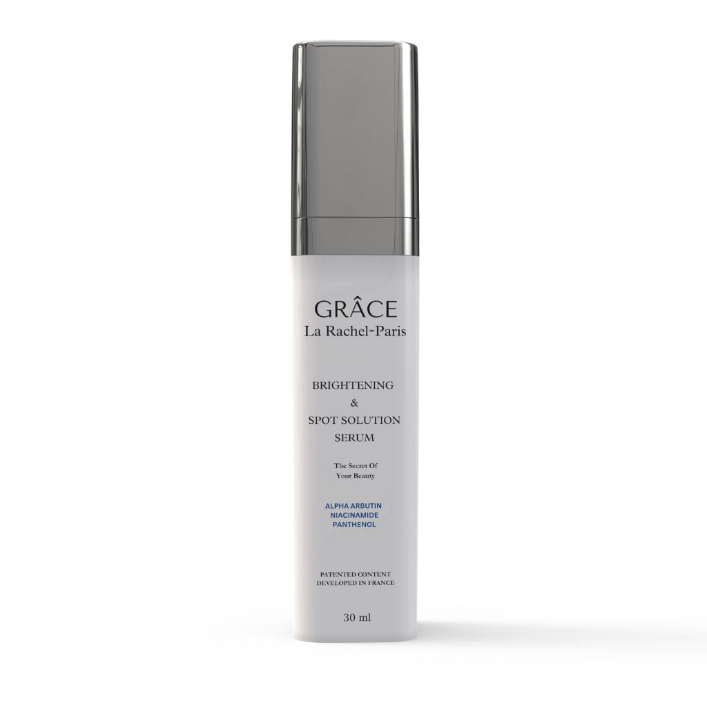 La Rachel Paris Grace Brightening & Spot Solution Serum, cildinize aydınlık ve lekesiz bir görünüm kazandırmak için özel olarak formüle edilmiştir. Niacinamide ve Alpha Arbutin içeriği ile cilt tonunu eşitler, koyu lekeleri ve hiperpigmentasyonu azaltır. Papaya Meyve Ekstraktı ve Sodium Hyaluronate Kompleksi ile cildi derinlemesine nemlendirir, yeniler ve daha parlak, canlı bir cilt sağlar.