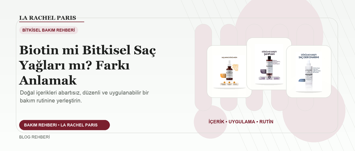 Biotin mi Bitkisel Saç Yağları mı? Farkı Anlamak blog kapak görseli