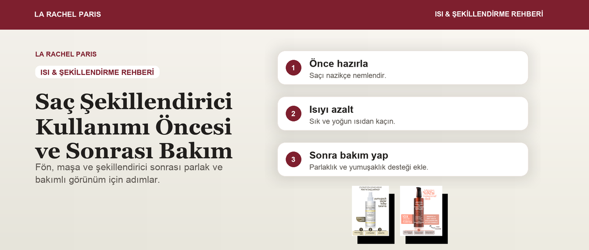 Saç Şekillendirici Kullanımı Öncesi ve Sonrası Bakım blog kapak görseli