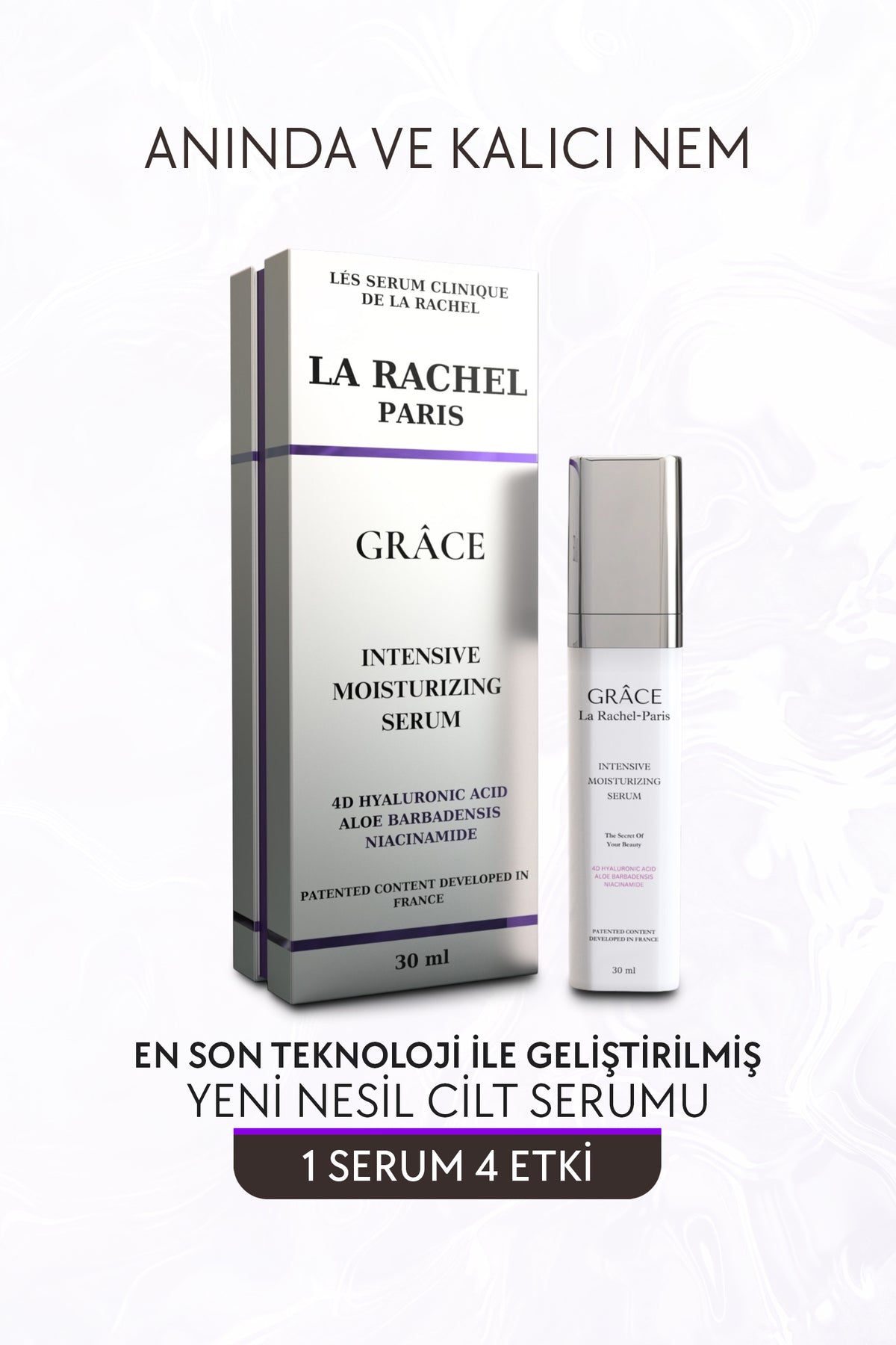 Profesyonel Yoğun Nemlendirici-1 Serum 4 Etki-Nemlendirir, Sıkılaştırır, Akneyle Savaşır, Yatıştırır