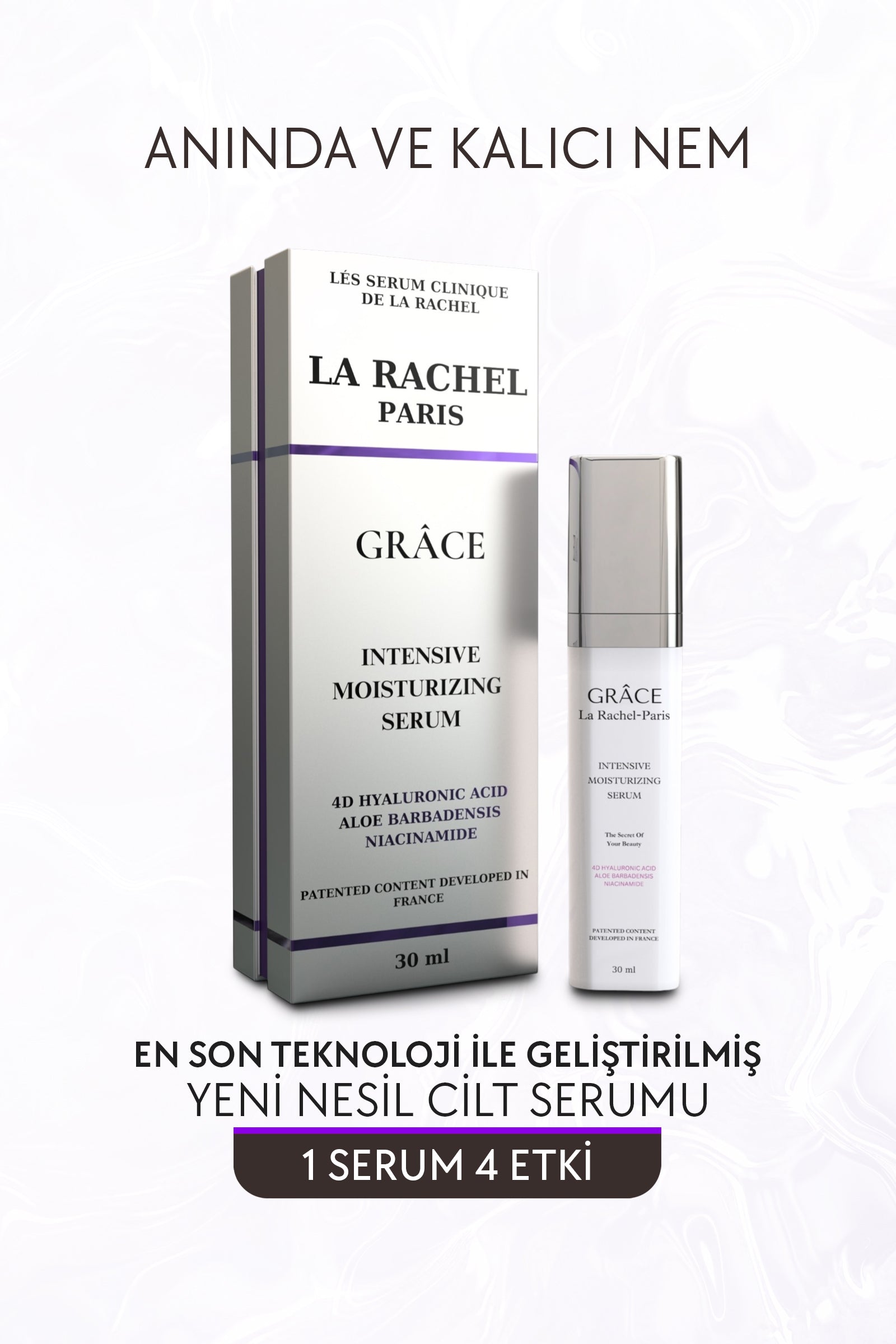 Professional Intensive Moisturizing Serum - 4 Effects: Moisturizes, Tightens, Fights Acne, Soothes