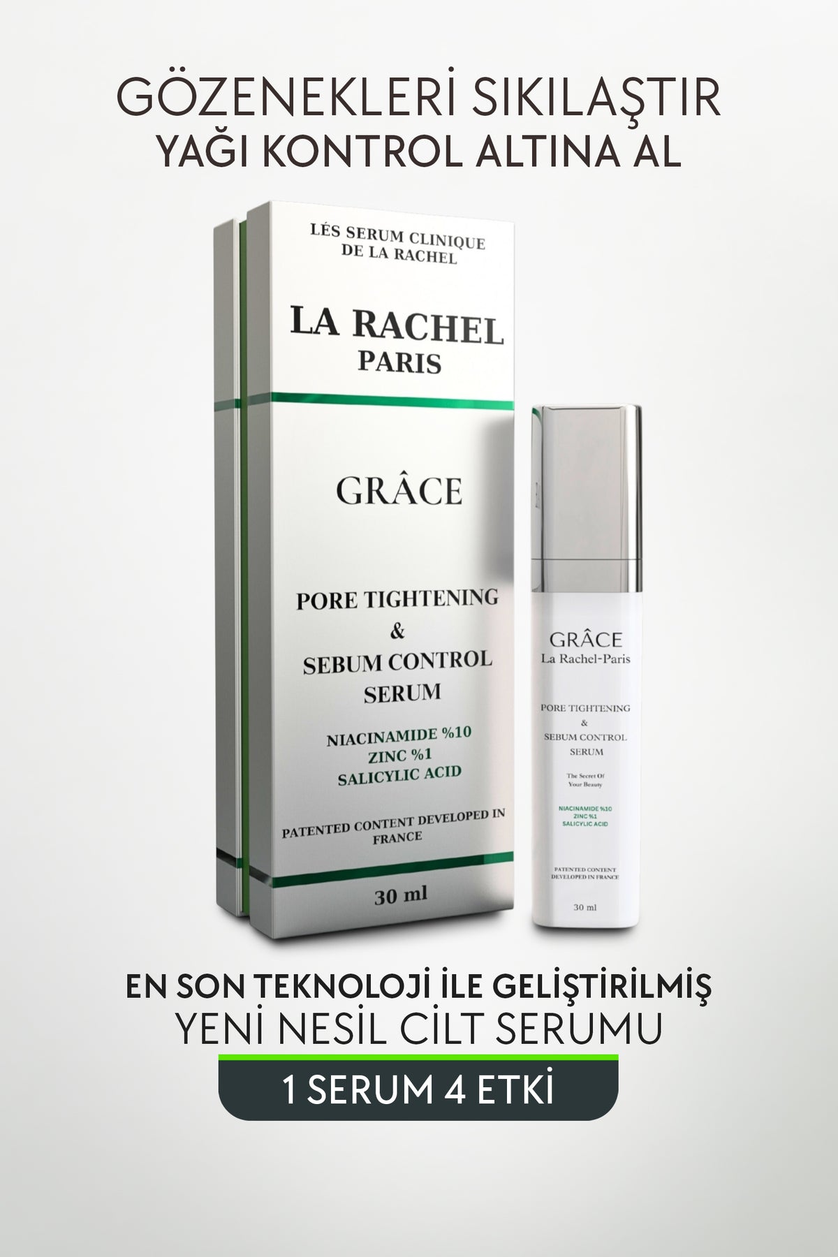 Profesyonel Güçlü Gözenek Sıkılaştırma ve Akne Karşıtı-1 Serum 4 Etki-Gözenek, Akne, Yenileme, Sebum Kontrol
