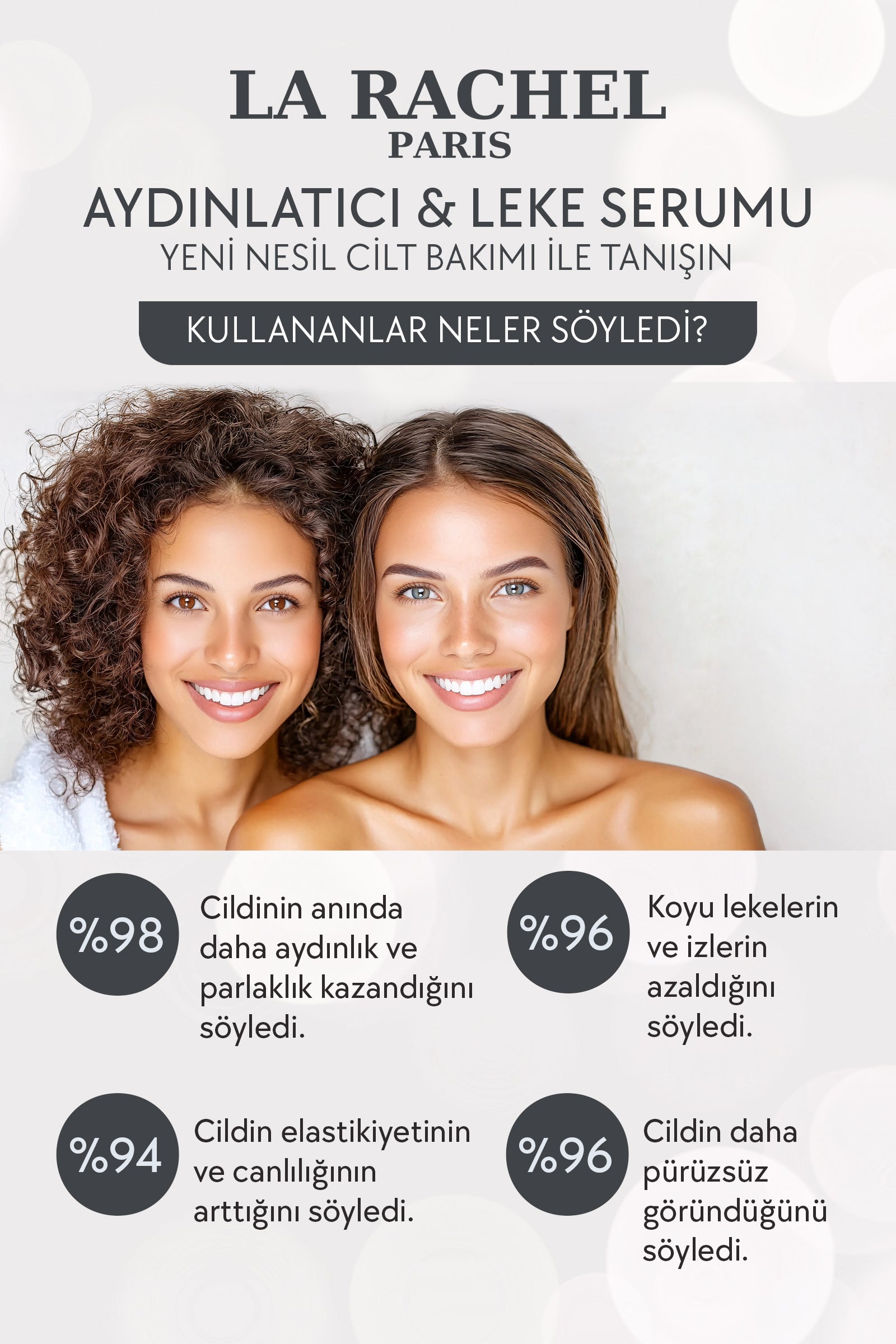 La Rachel Anında Aydınlatma ve Leke Karşıtı Etki-1 Serum 4 Etki-Aydınlatma, Leke Karşıtı, Yenileme, Nemlendirme