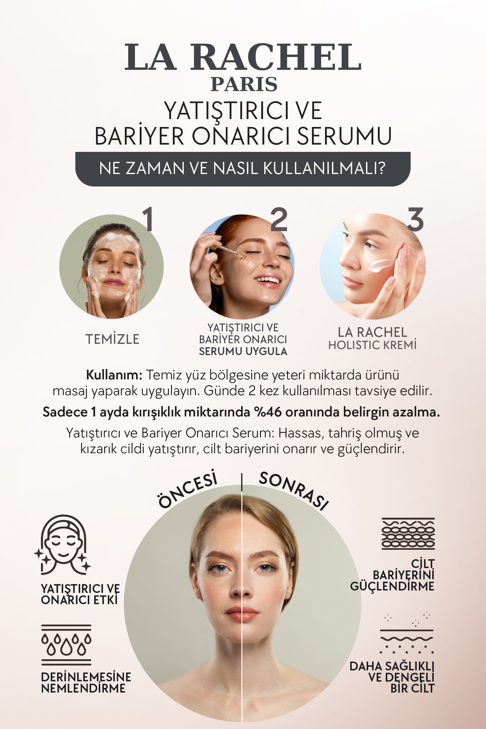 Hassas Ciltler İçin Profesyonel Güçlü Yatıştırıcı ve Güvenli Bariyer Onarımı-1 Serum 4 Etki