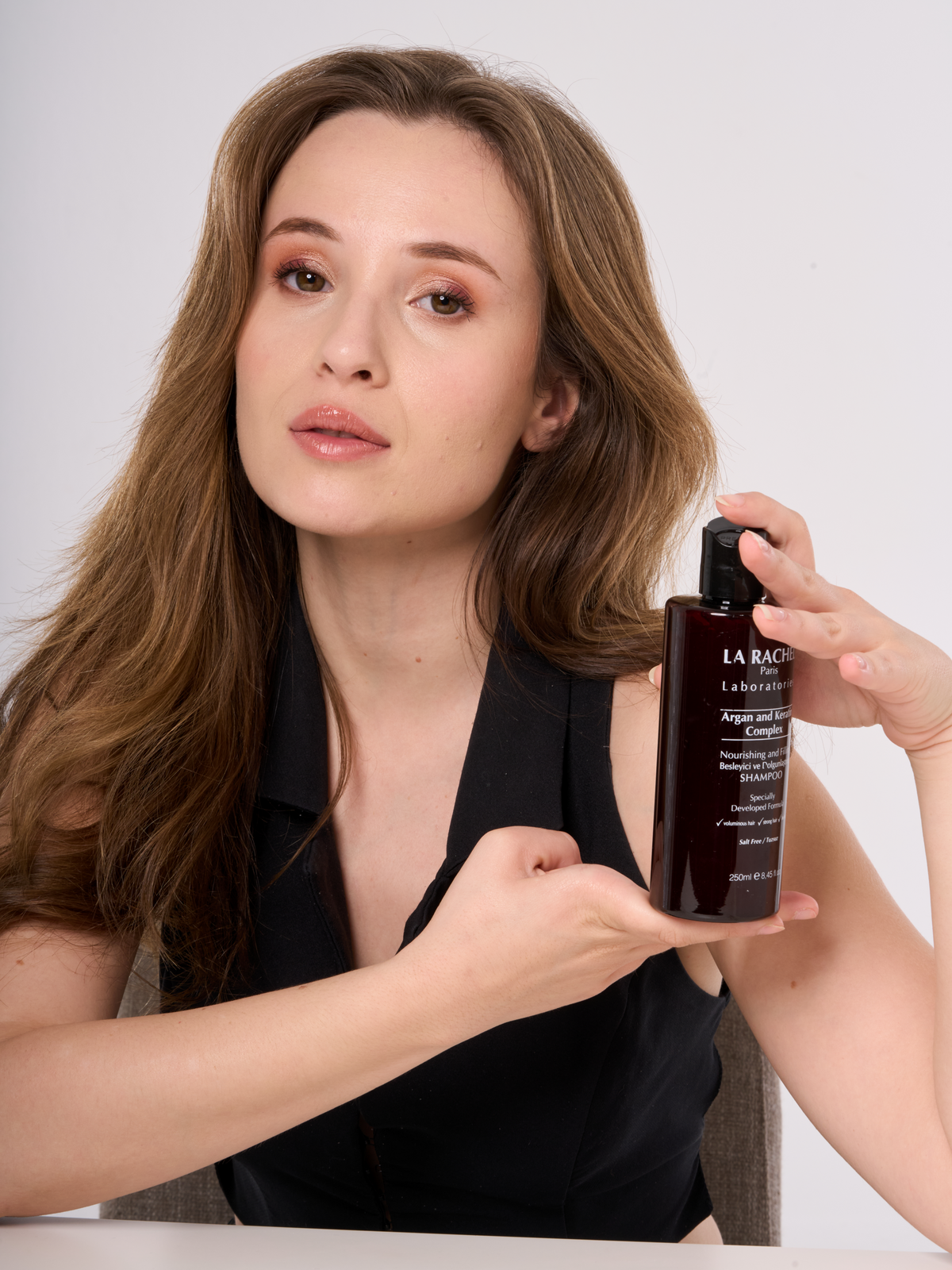 La Rachel Argan Keratin şampuan ile işlem görmüş saçlara bakım desteği
