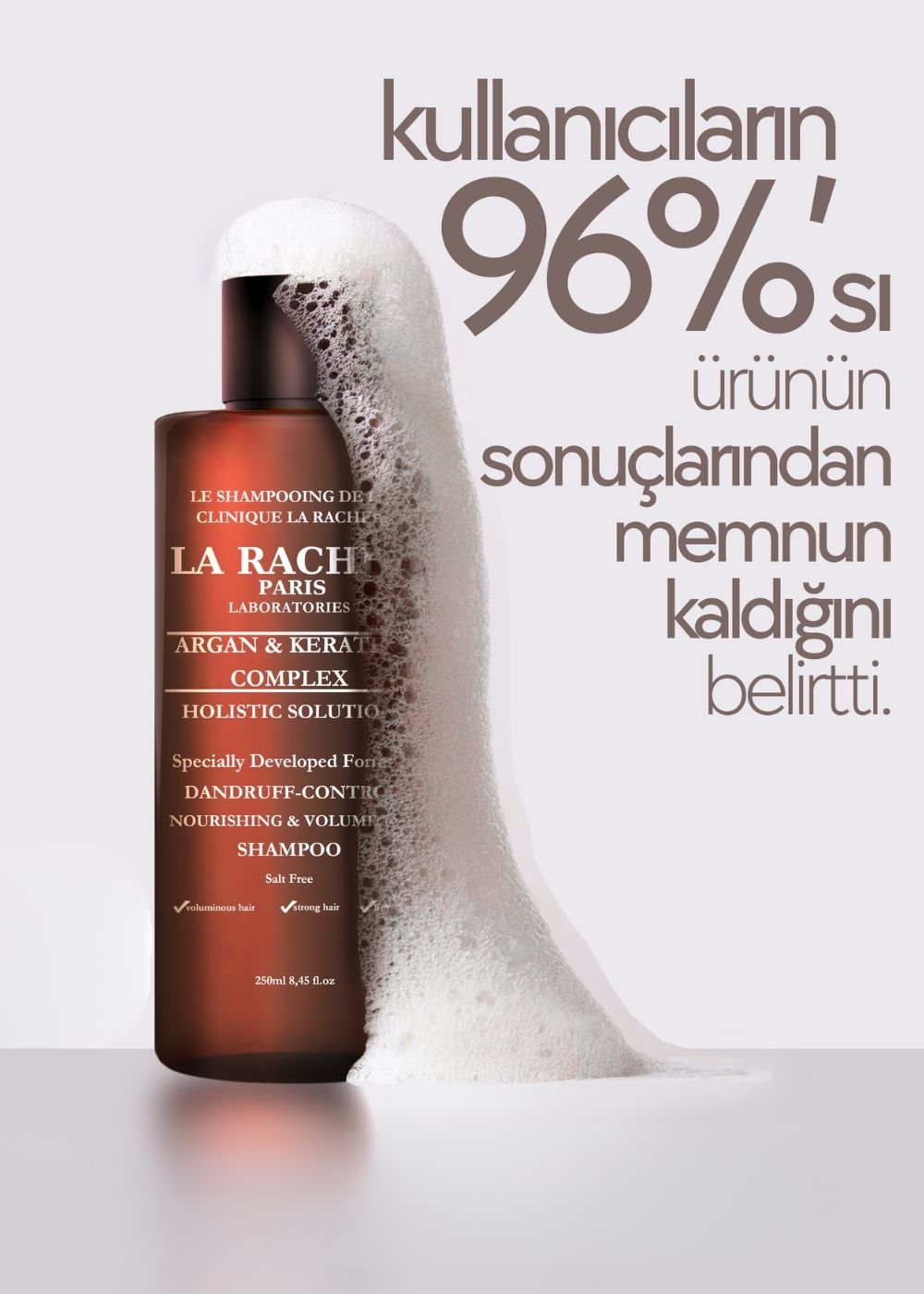 Saç derisini arındırarak kepeği azaltan argan keratin complex şampuan.