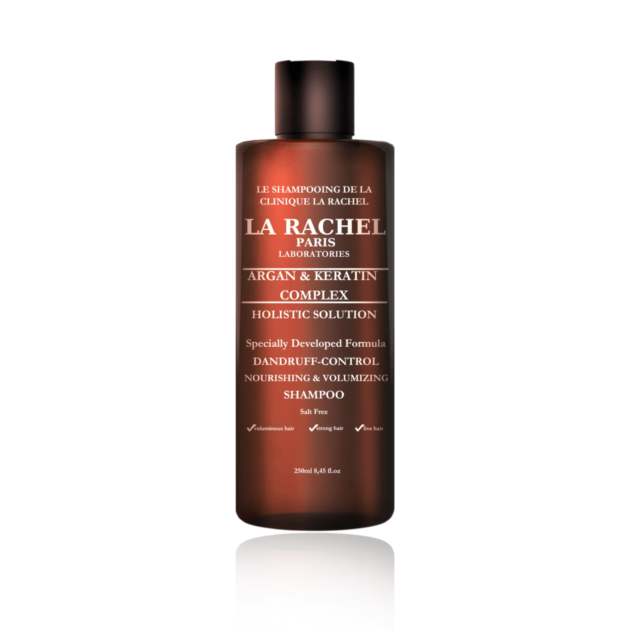 Kepek oluşumunu önleyen, saçları besleyen argan keratin complex şampuan şişesi.