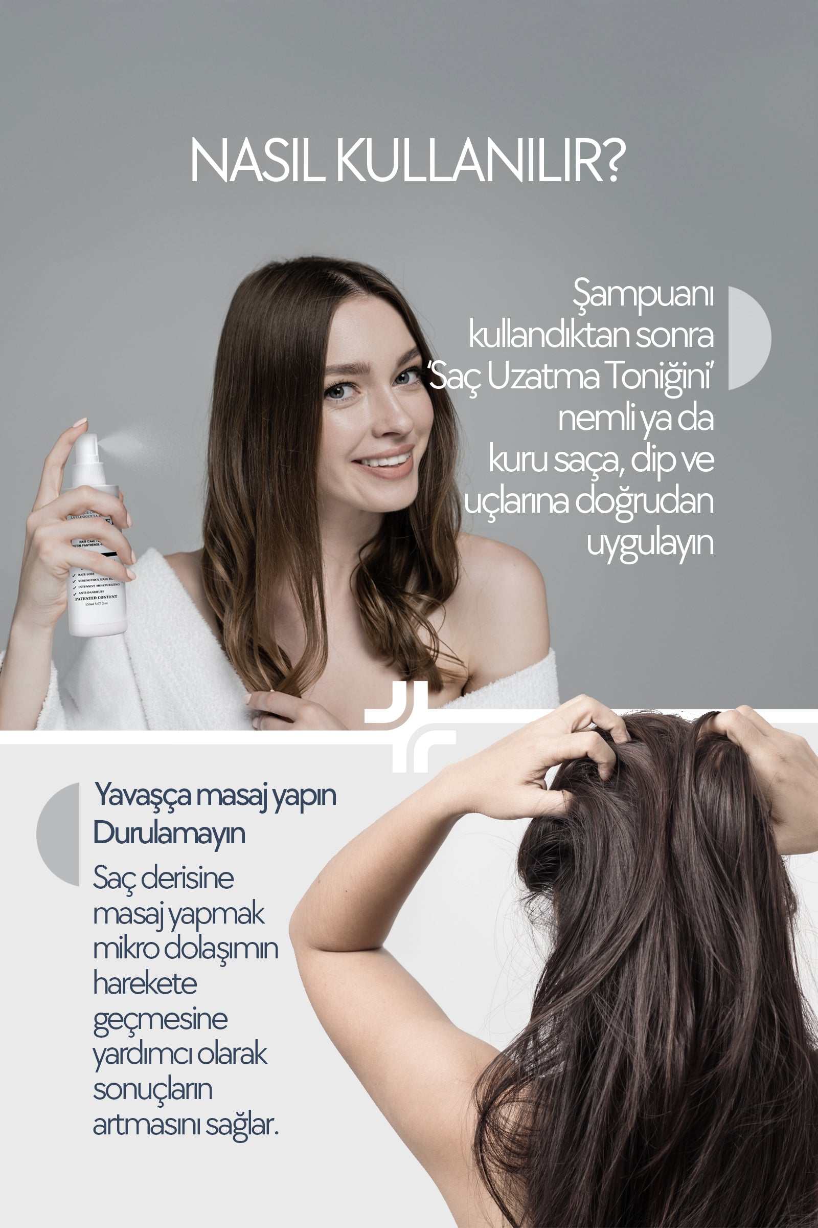 Bitkisel içerikli, saç derisini besleyen dökülme karşıtı tonik.