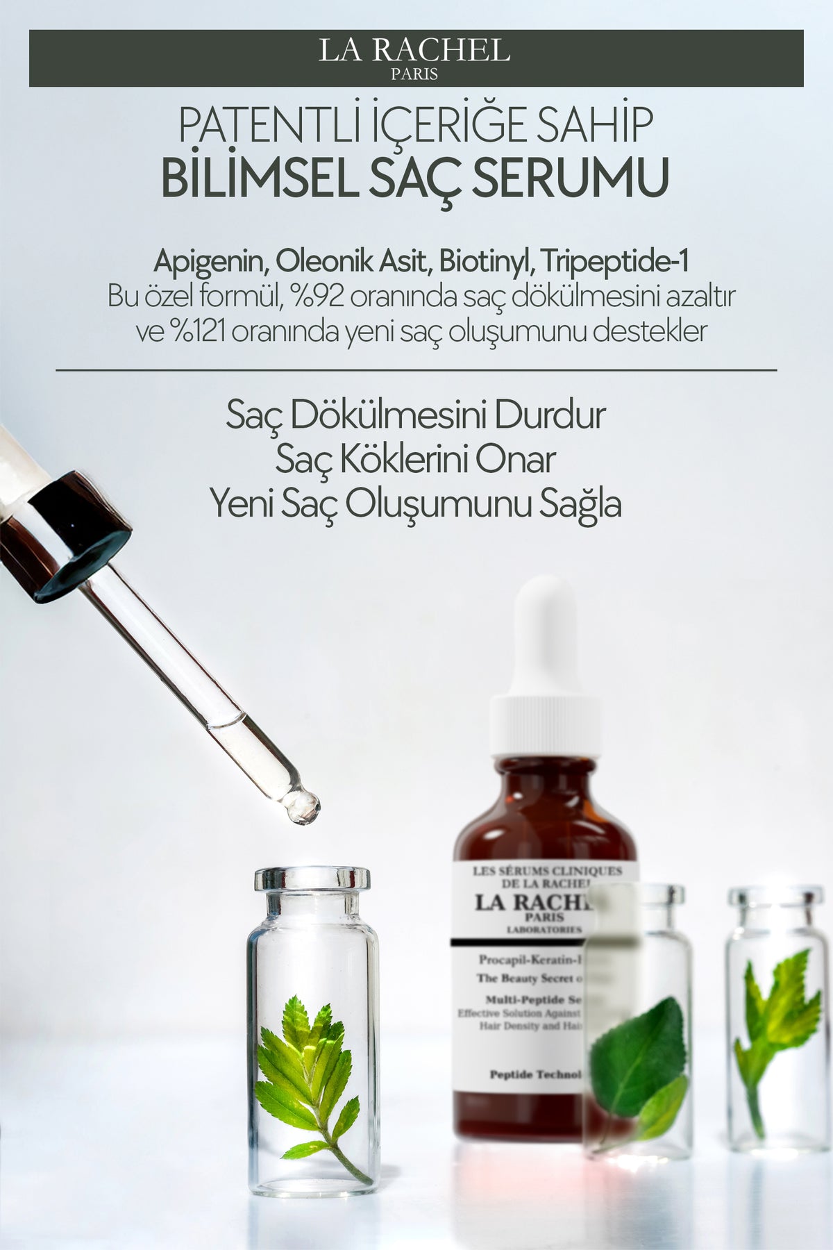 Saç derisi ve saç teli bakımını destekleyen La Rachel Procapil serum