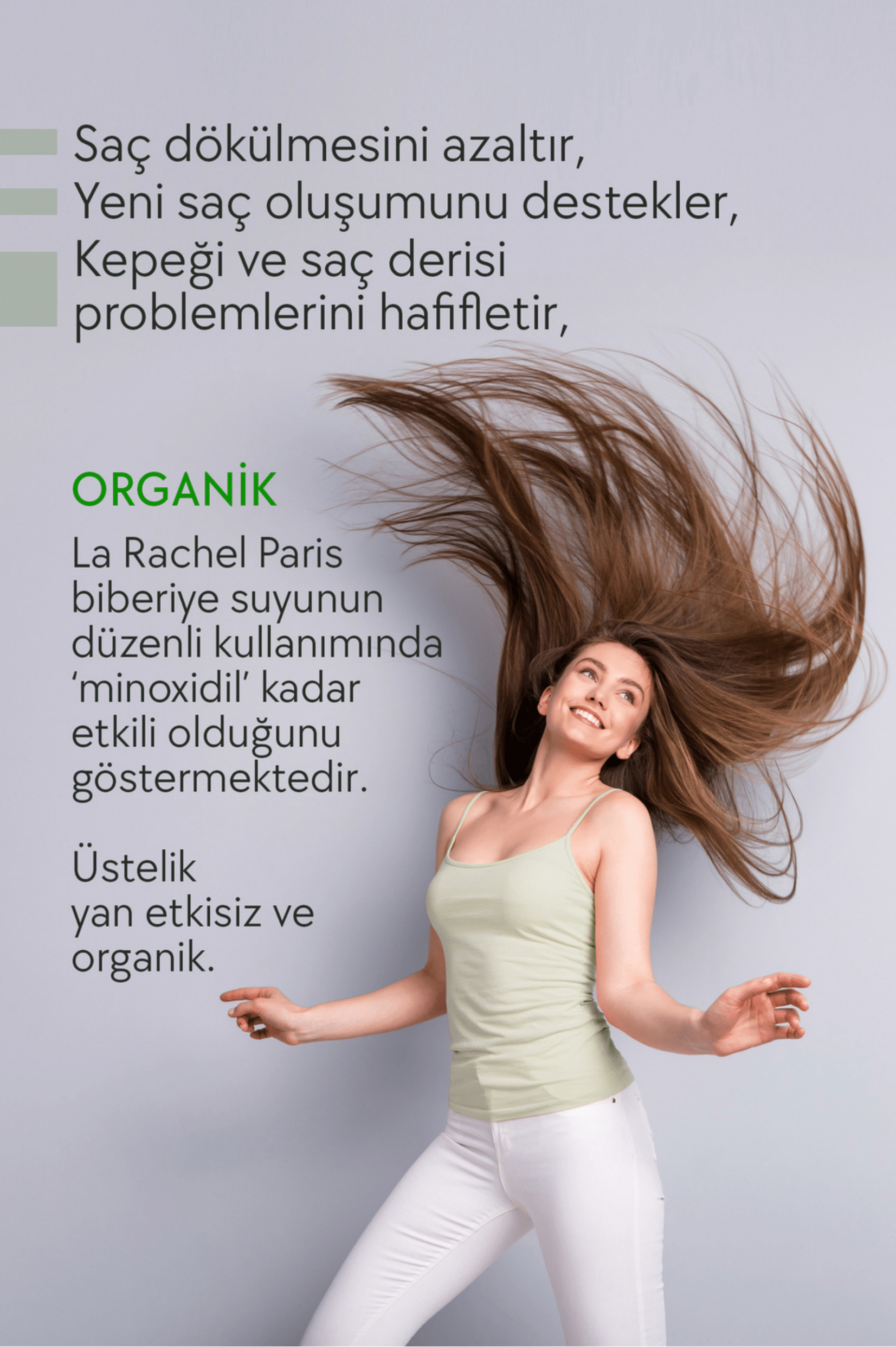 Yüz ve saç için doğal tonik olarak kullanılabilen biberiye hidrosolü şişesi.