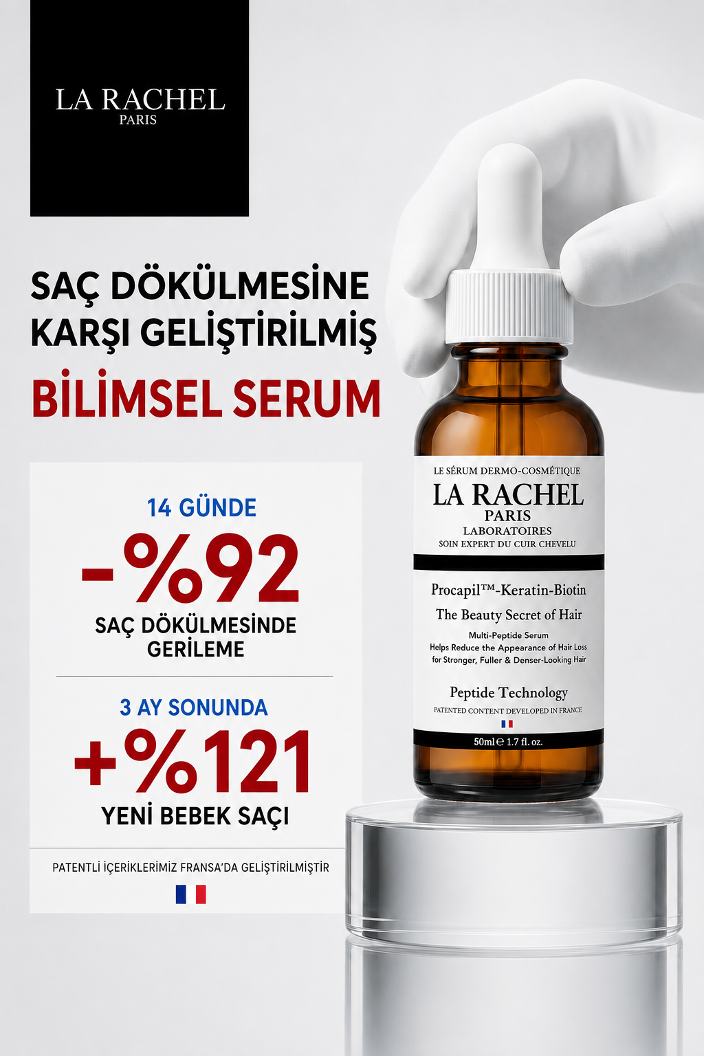 La Rachel Procapil kafein saç serumu, bilimsel bakım görseli