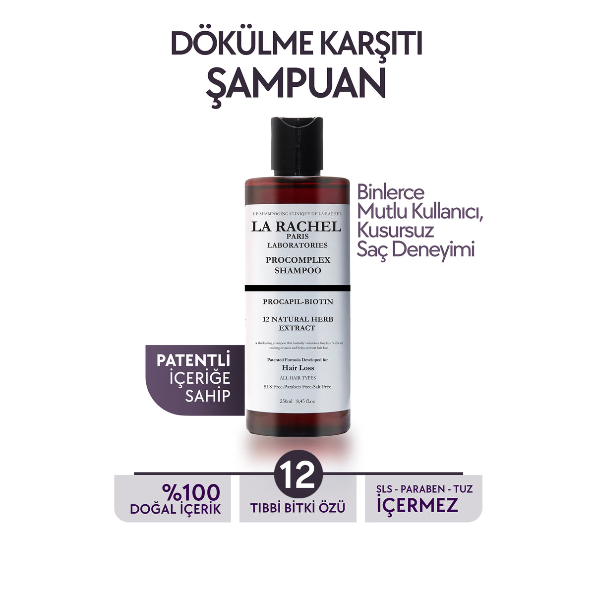 La Rachel Procomplex şampuan ile dökülmeye karşı bakım rutini desteği