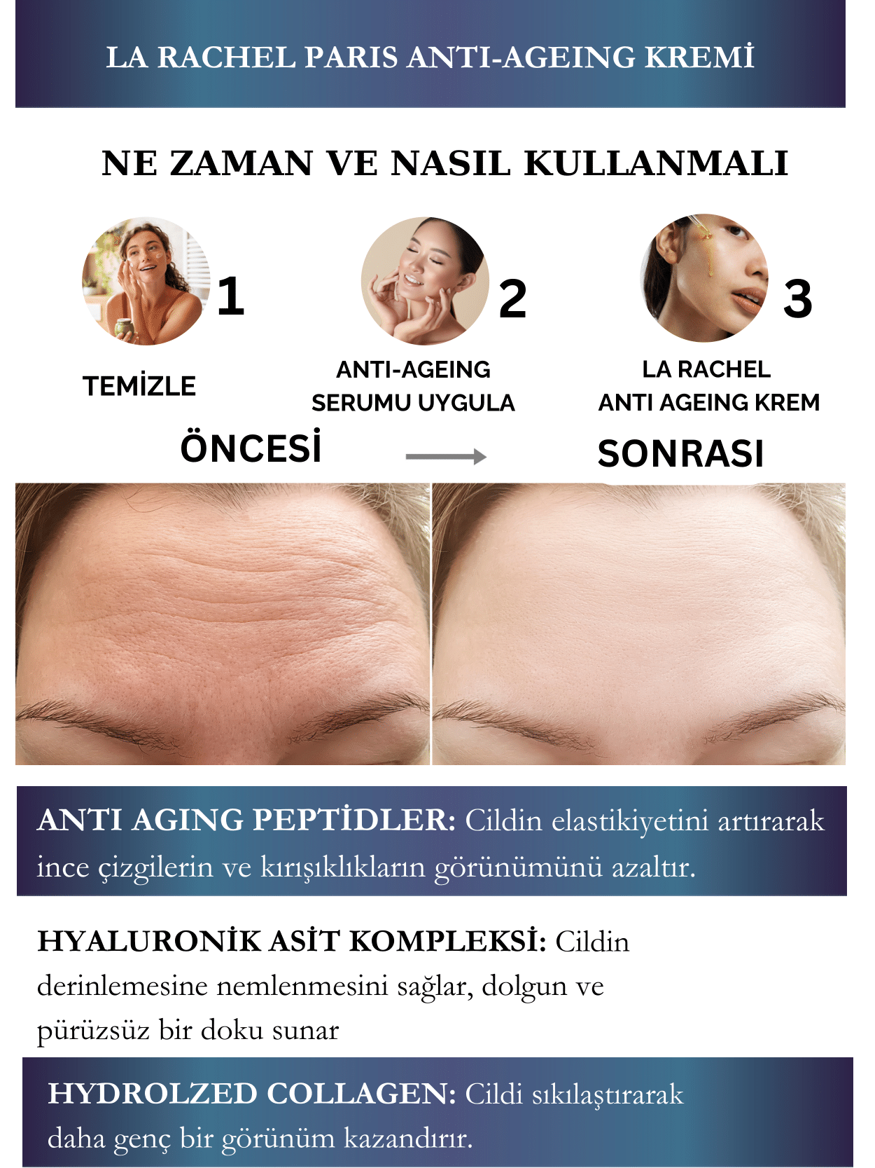 Hydrolized Collagen&Hyaluronik Asit Kompleksi: Cilt Yenileyici ve Yaşlanma Karşıtı Yoğun Bakım Kremi