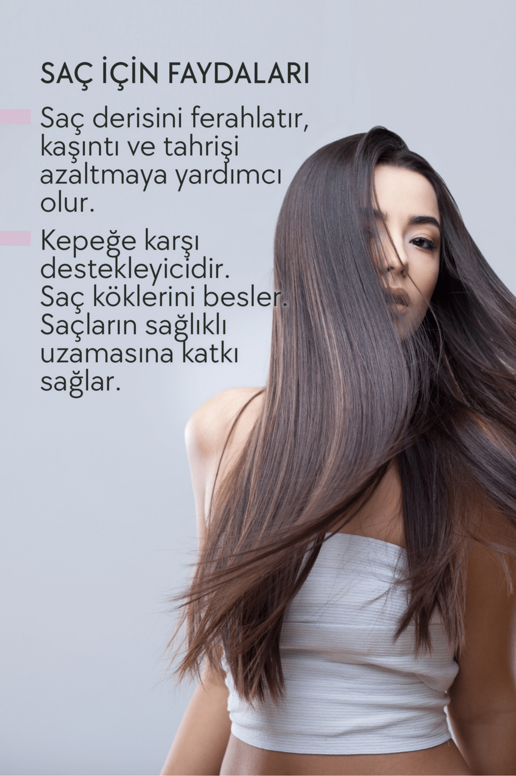Lavanta Suyu saç derisini ferahlatır, kaşıntı ve tahrişi azaltmaya yardımcı olur.