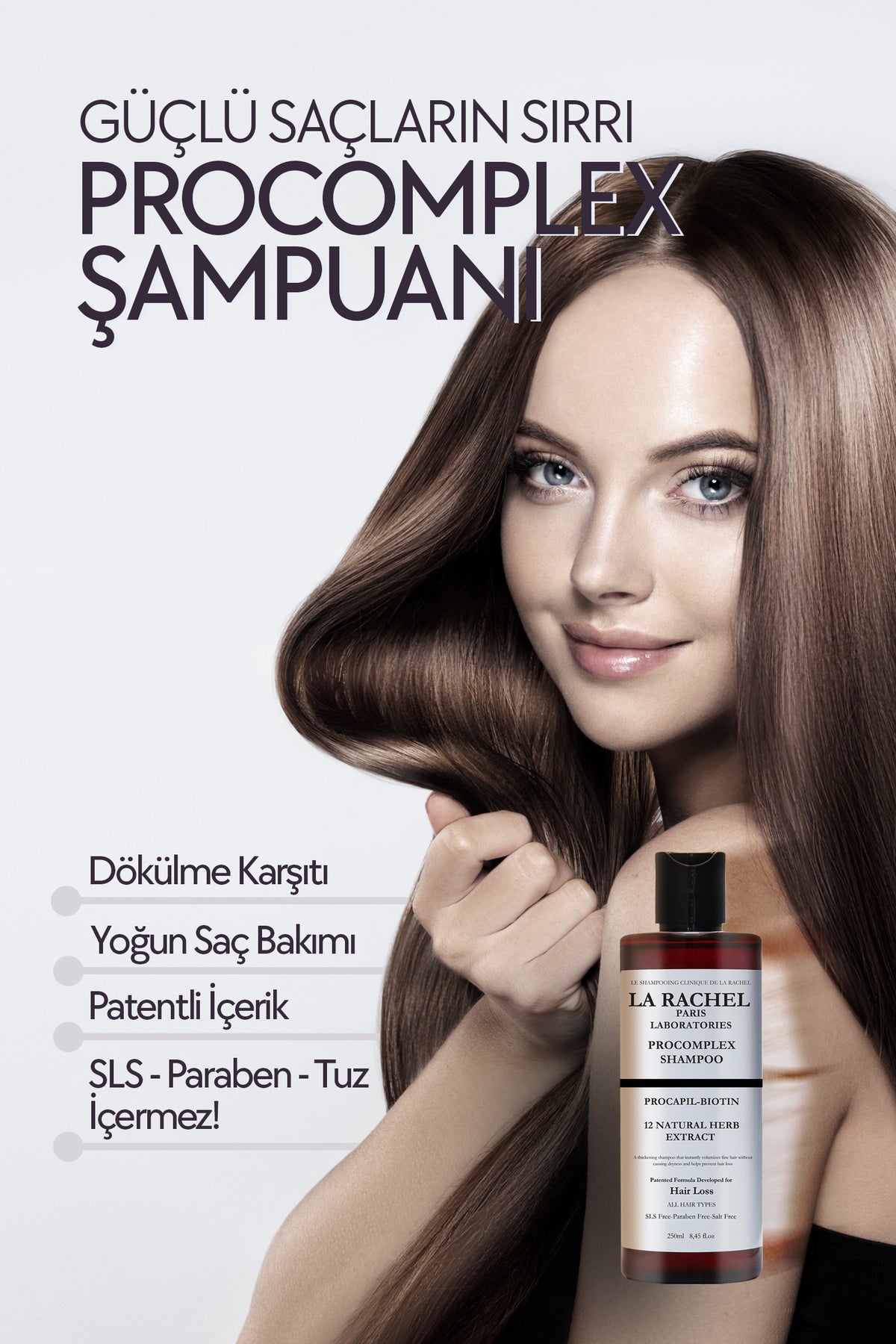 La Rachel Procomplex şampuan ile arındırıcı ve destekleyici saç bakımı