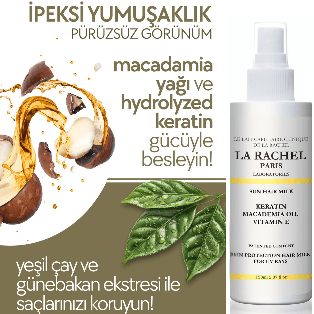 La Rachel saç bakım sütü ile nem ve yumuşaklık hissi